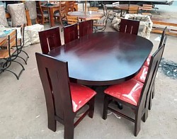 LUXURY 6 SEATER OVAL BROWN DINNING SET